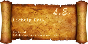 Lichtig Erik névjegykártya